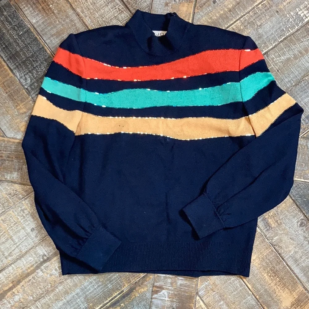 St. John vintage colorful sweater w/sequin accents - Picture 1 of 4